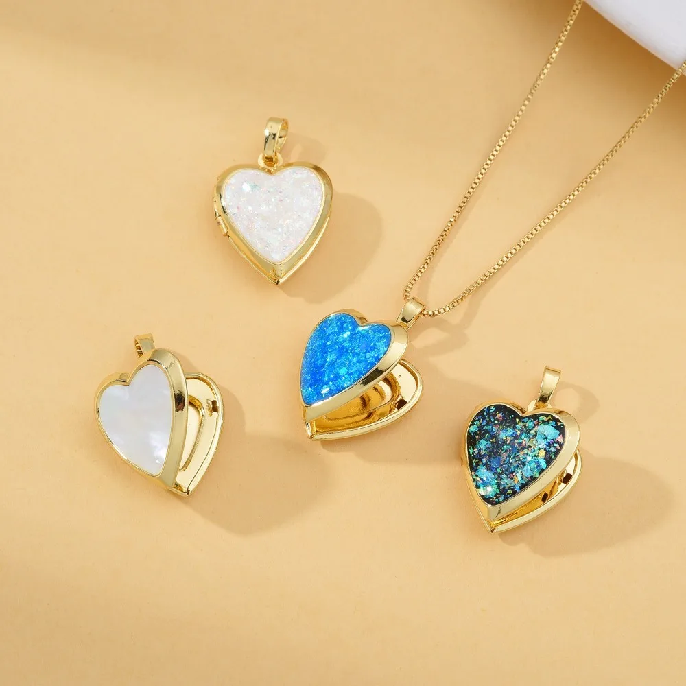 

2 шт. латунная коробка для фотографий в форме сердца, винтажный кулон с тисненым узором, ожерелье «сделай сам», изготовление ювелирных изделий, открывающиеся очаровательные аксессуары