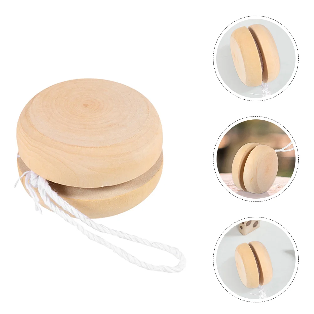 

3 Pcs Yoyo Yo-Yo DIY Toy Painting Balls Wooden Toys Graffiti Unpainted Plaything Toddler