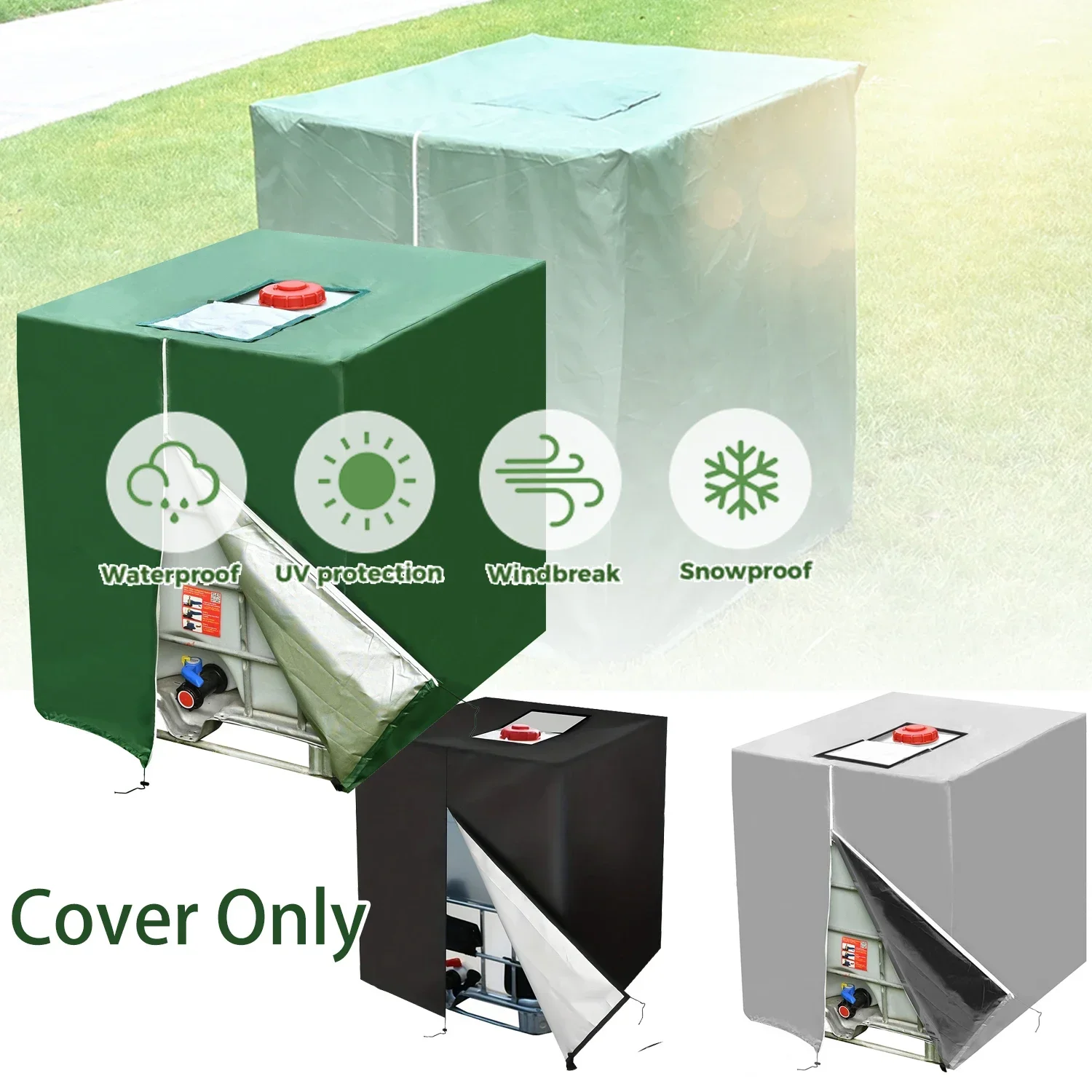 IBC Water Tank Cover Waterproof 275 Gallon Heavy Duty Anti-Oxidation IBC Tote Cover for Water Tank