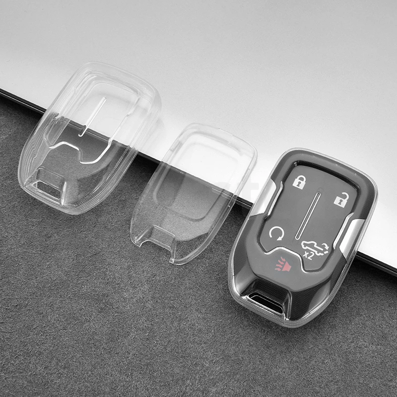Transparent TPU Shell Fob for CHEVROLET Silverado GMC Sierra 1500 2500HD 3500HD Terrain Acadia Car Remote Key Case Cover