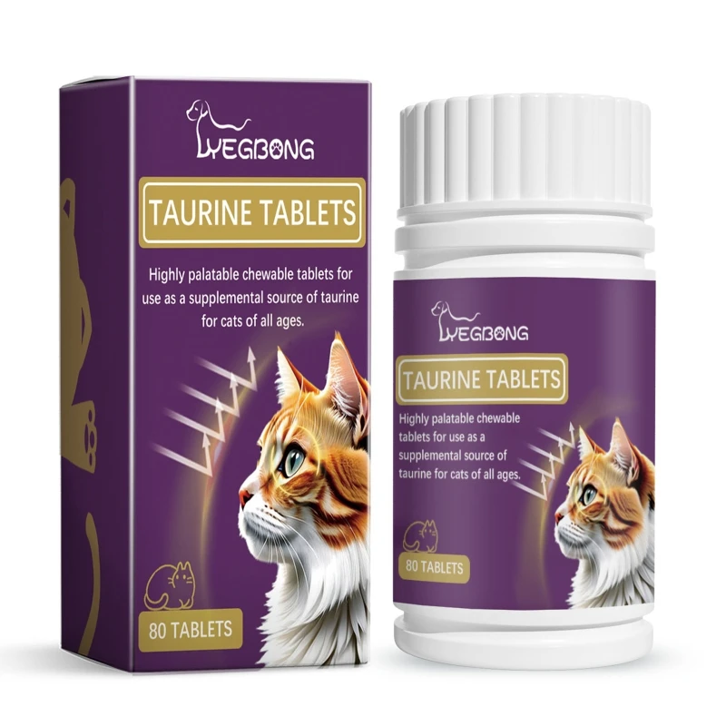 2024 New Elderly Cats Taurine Tablets for Health with Minerals and Vitamin for Heart