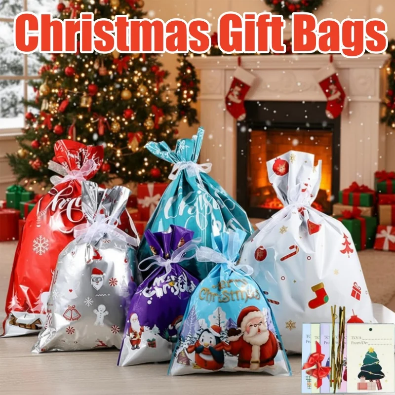 Weihnachtsgeschenkverpackung, Kordelzugbeutel, Süßigkeiten, Kekse, Verpackungsbeutel, Dekoration, Geschenktüten zum Verschenken, Weihnachtsgeschenktüten