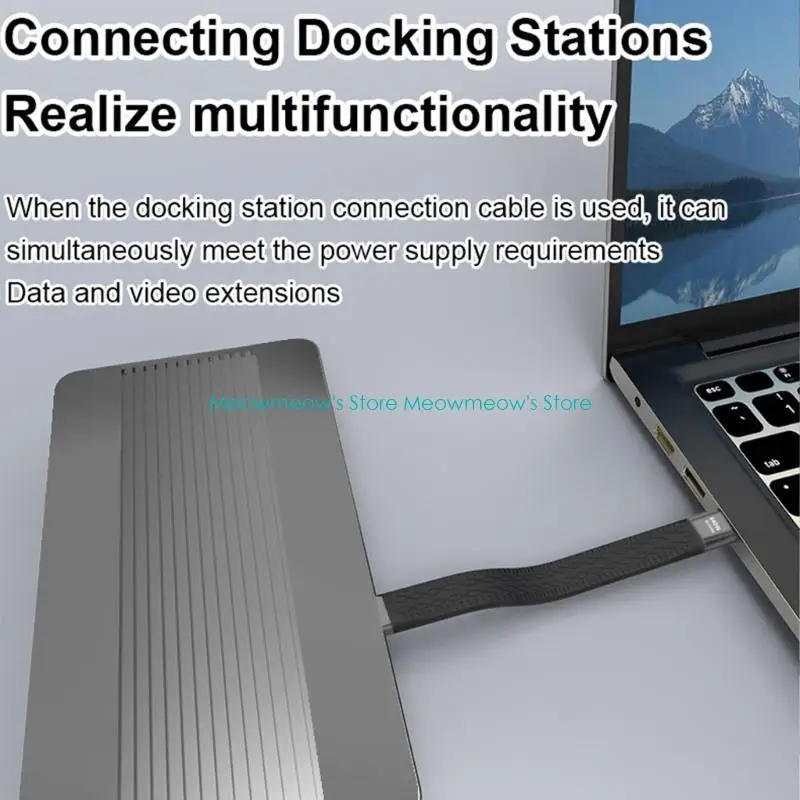 كابل W91A USB Type C مع توصيل الطاقة 240W وبيانات سريع 40 جيجابت في الثانية ونقل الفيديو 8K 60Hz