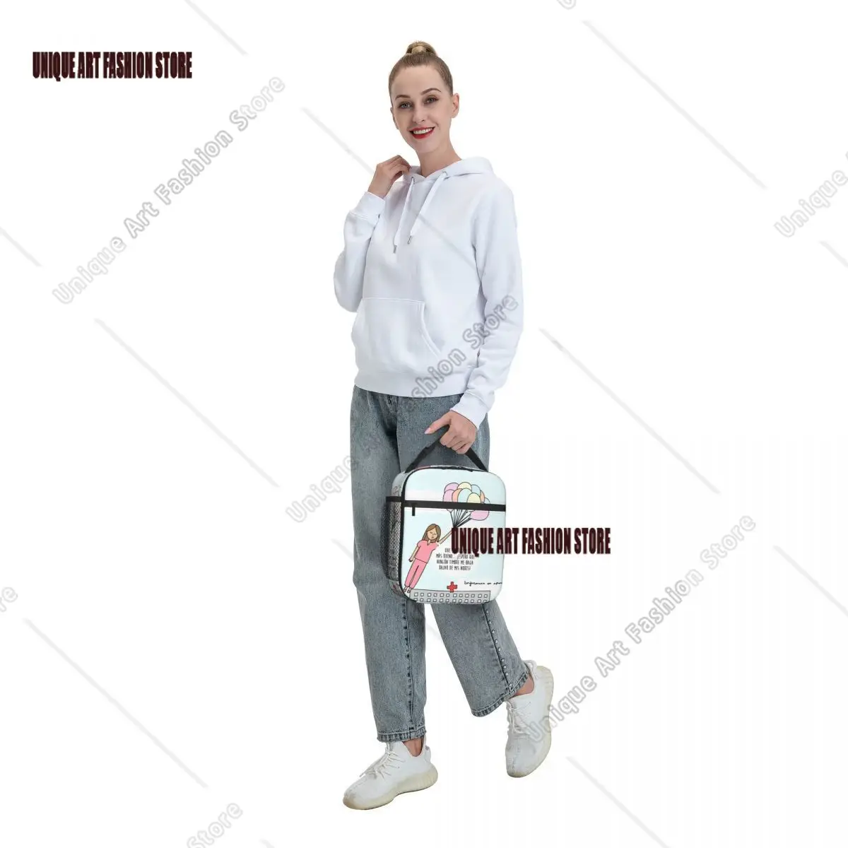 Enfermera En Apuros Doctor Nurse Medical Insulated Lunch Bag for Women Waterproof Cooler Thermal Lunch Tote Office Picnic Travel