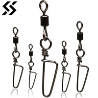 Sougayilang 50PCS Pike Fishing Accessories Connector Pin Bearing Rolling Swivel Stainless Steel Snap Fishhook Lure Swivel Tackle