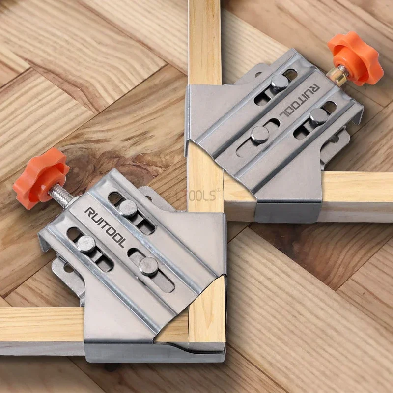 Giunzione per la lavorazione del legno localizzatore di morsetti rapidi morsetto ad angolo retto in acciaio inossidabile clip di fissaggio a 90 gradi strumenti di bloccaggio per la lavorazione del legno