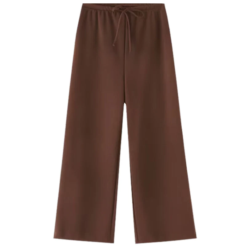 HXAO Conjuntos de pantalones con volantes Conjunto de dos piezas para mujer Conjunto de top de tubo sin tirantes y espalda descubierta Traje elegante con cordones Pantalones de pierna ancha Conjuntos de trajes