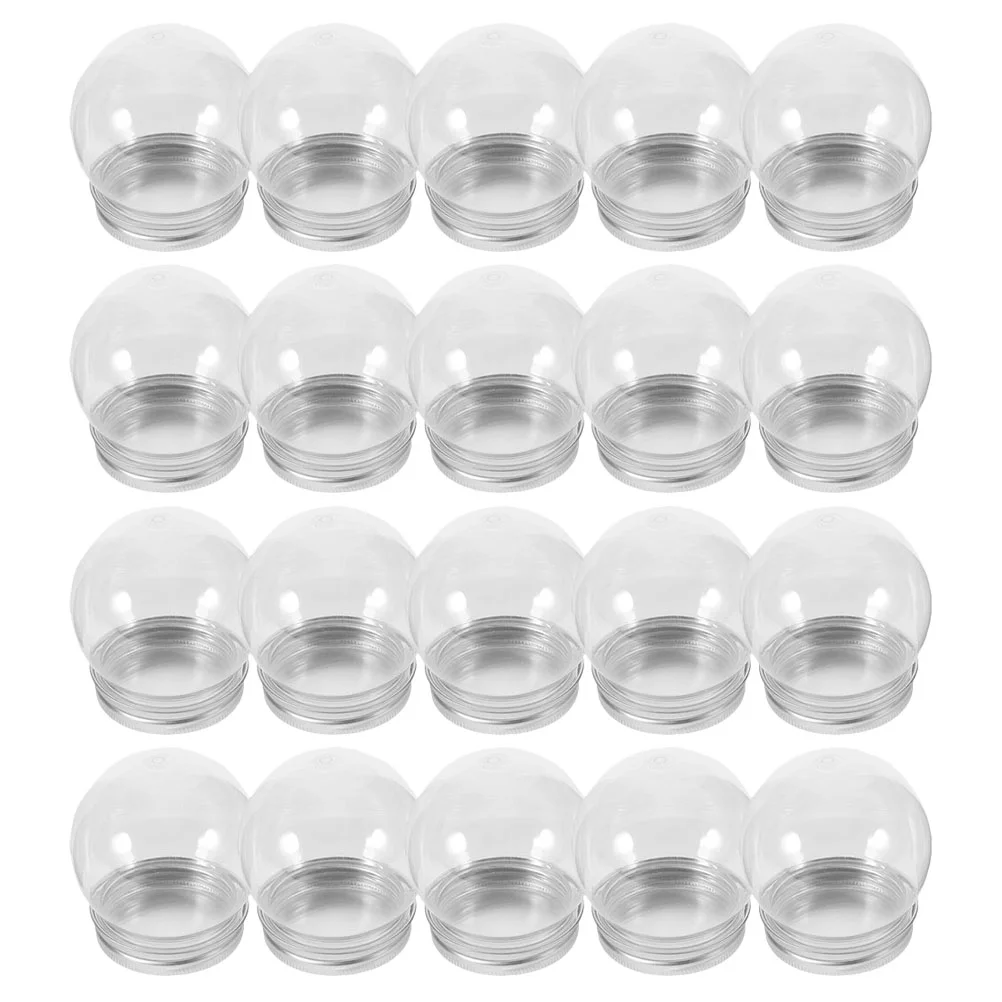 20 Pcs Transparent Snow Globe Water Kit Clear Plastic Fillable Ball DIY Supplies Globes Christmas Candy Bottle