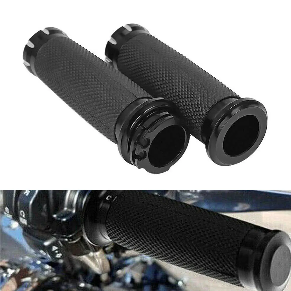 

Motorcycle Universal Black 1" 25mm Hand Grips Handlebar Handle Bar For Harley Touring CVO Electra Glide Sportster 883 1200