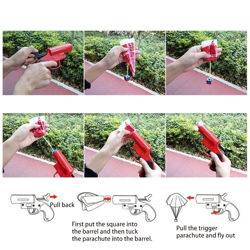 Realistic Signal Guns Throwing Parachute Family Games Preschool Education Toys Miniature Novelty Toy Launching Toy Set