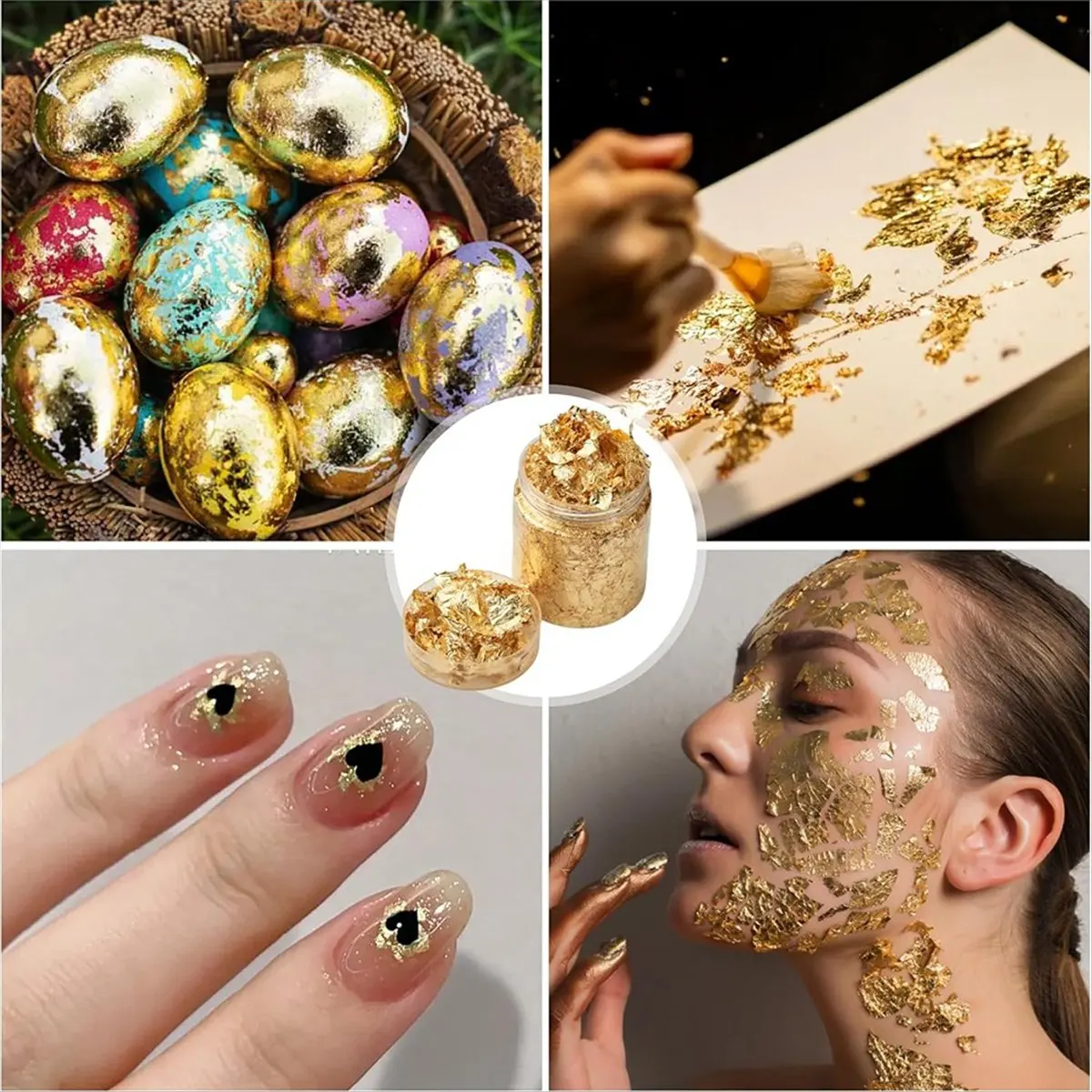 

*CLOS хлопья из золотой фольги с пинцетом, 10 г хлопьев из металлической золотой фольги для смолы, с пинцетом, имитация дизайна ногтей