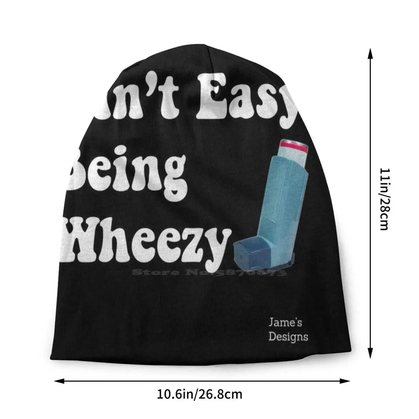 Ain't Easy Being Wheezy W / Inhaler Asthma-Jame's Designs Knitted Hat Warm Beanie Outdoor Caps Aint Easy Being Wheezy Inhaler