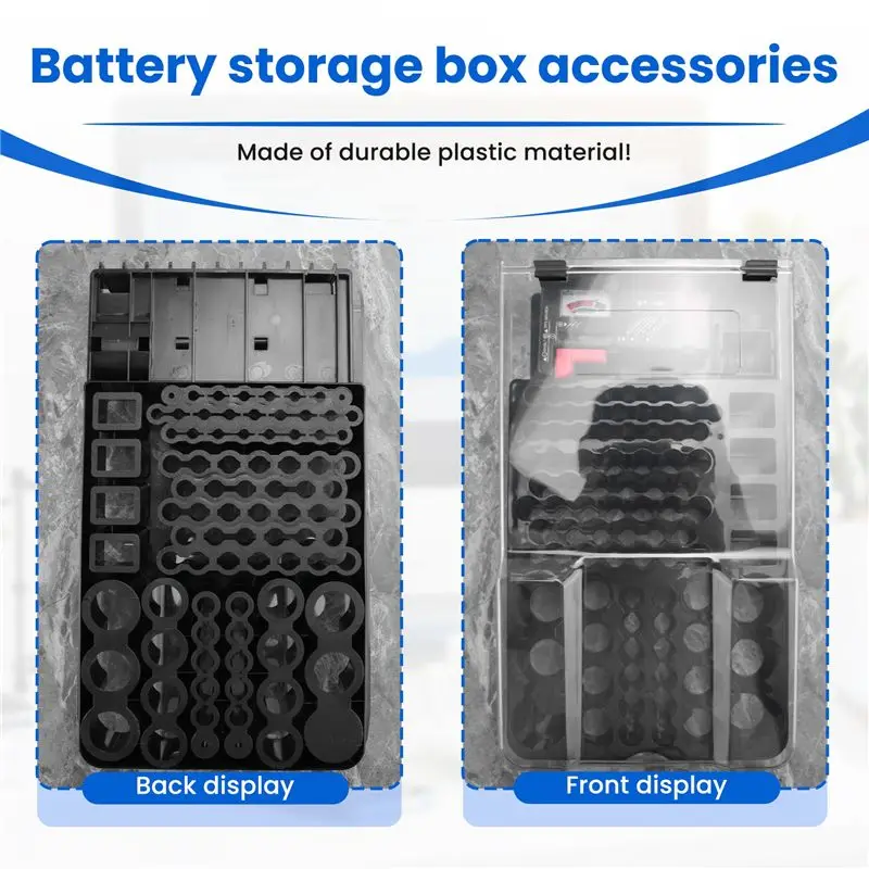 Smart-The Battery Storage Case,Organizer With Hinged Clear Cover, With Battery Tester, Holds 93 Batteries Various Sizes