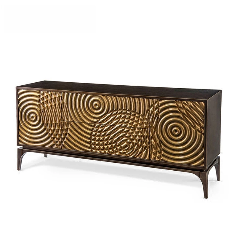 

Modern solid wood light luxury TV cabinet Nordic dining side neoclassical old entrance decorative cabinet