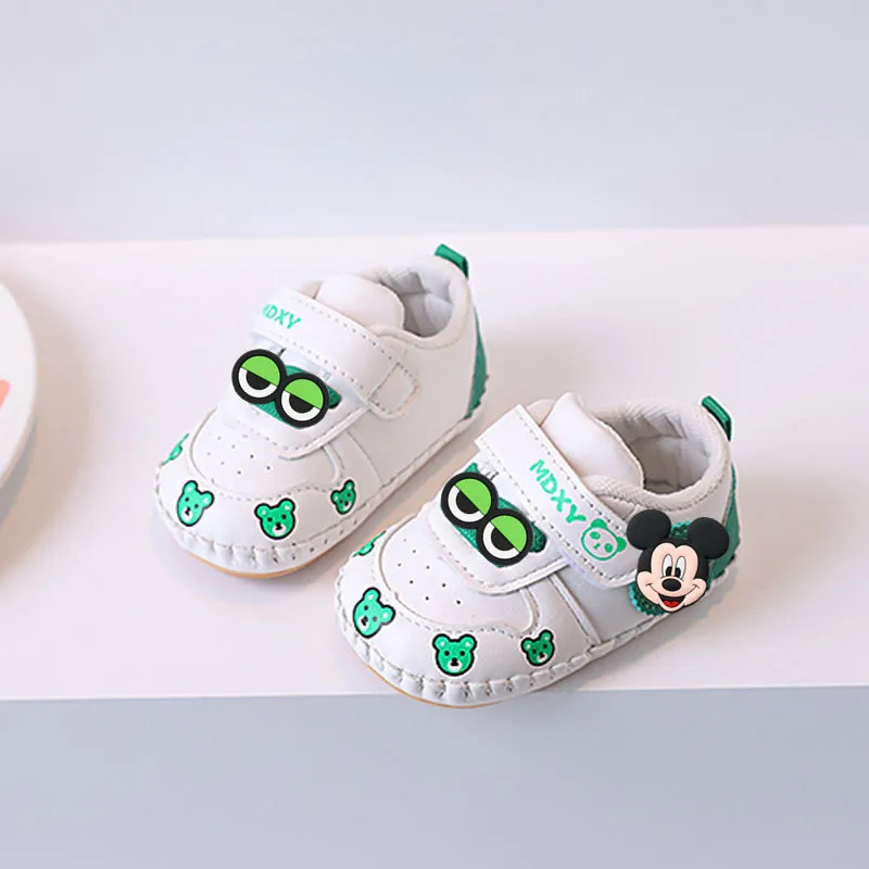 

Первые ходунки с Микки Маусом, детская обувь с Минни для малышей, мягкая подошва, весна-осень, новая обувь для начинающих 0-1 лет, обувь с героями мультфильмов для мальчиков и девочек