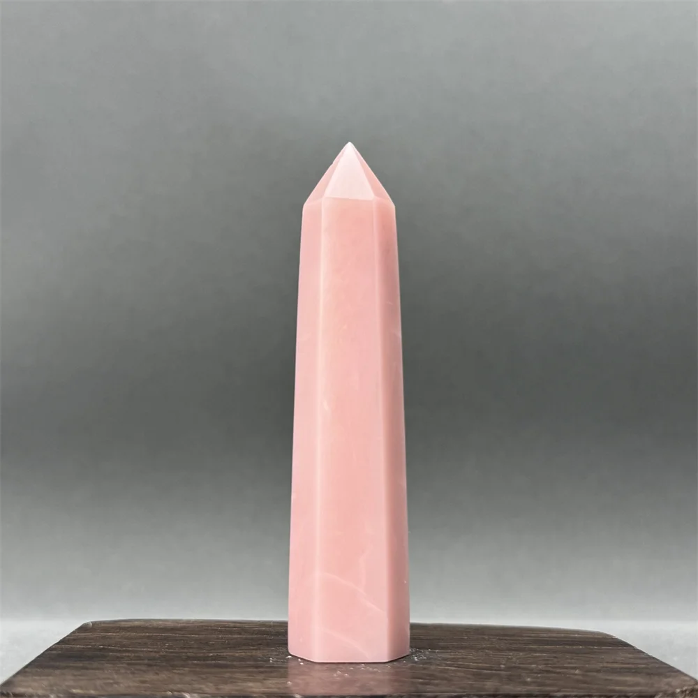 Natural Gemstone Pink Opal Obelisk Polished Craft Reiki Energy Healing Meditation Wand Home Decor Gift
