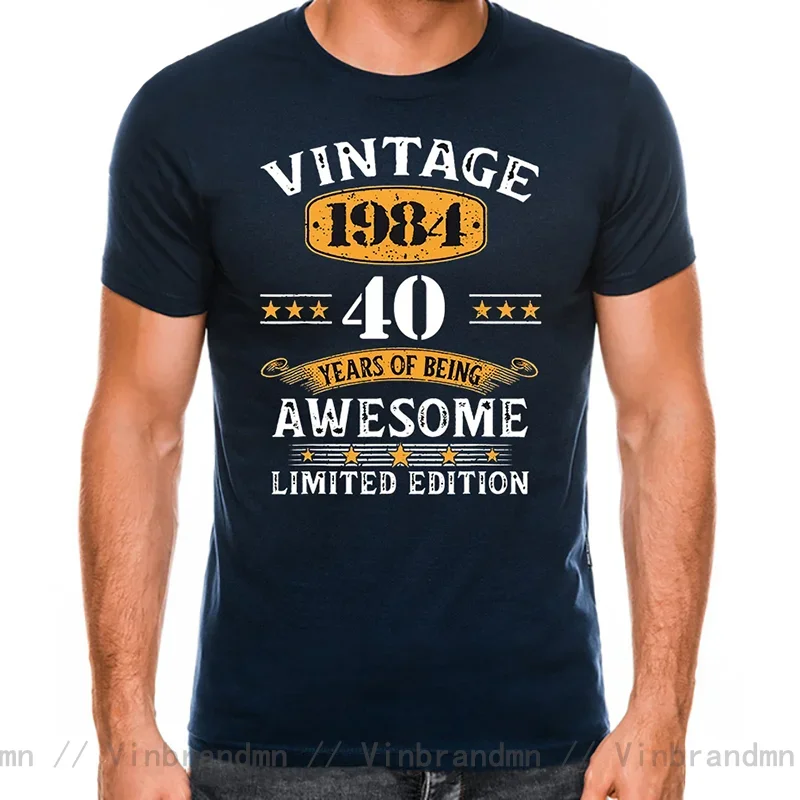 Novelty 40 Years Old Vintage 40th 1984 T Shirts Cotton Streetwear Short Sleeve Birthday Gifts Summer Style T-shirt Mens Clothing