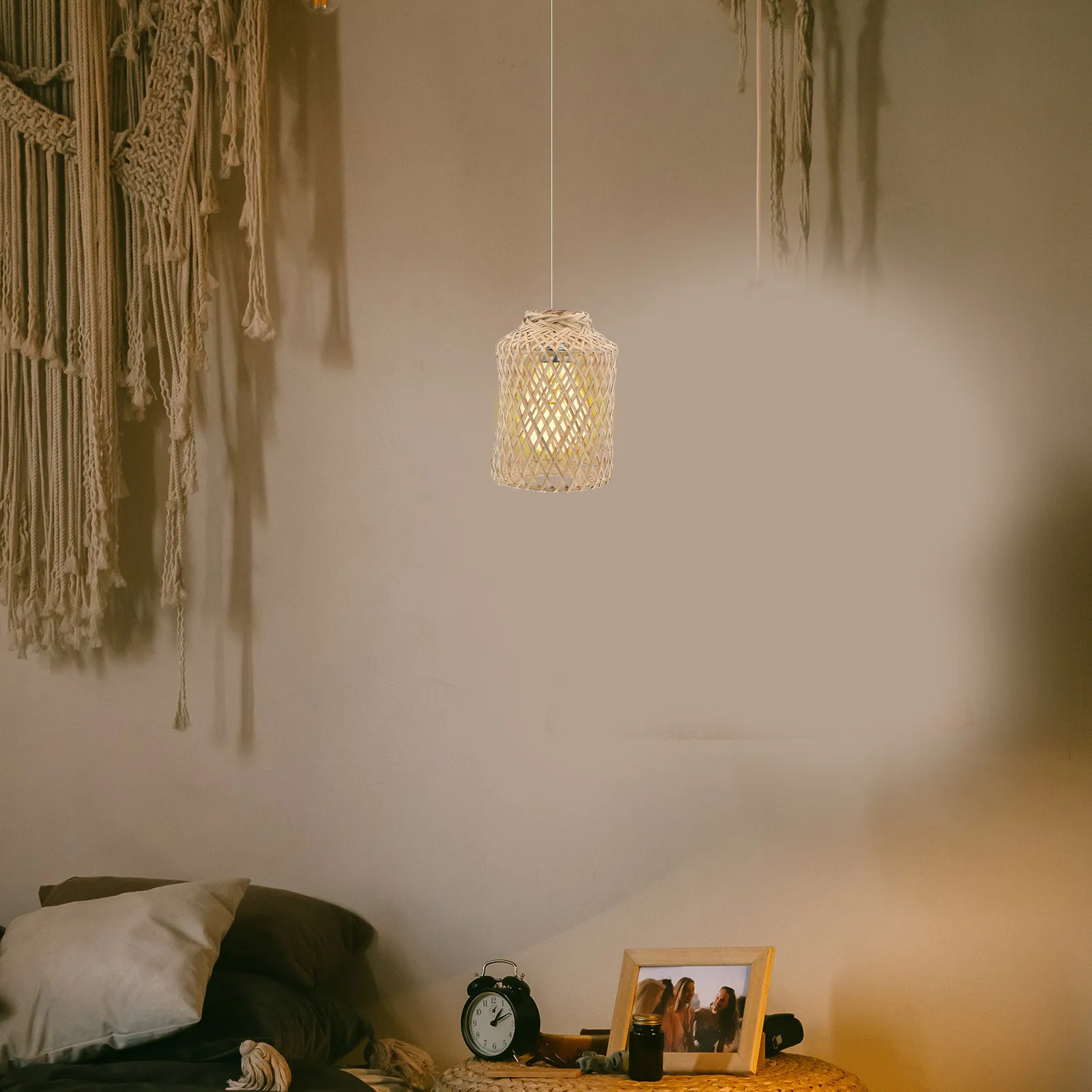 

Бамбуковый абажур, маленькая тканая подвесная крышка, ретро-абажуры, сменная подвесная лампа, декоративное освещение для спальни, гостиной