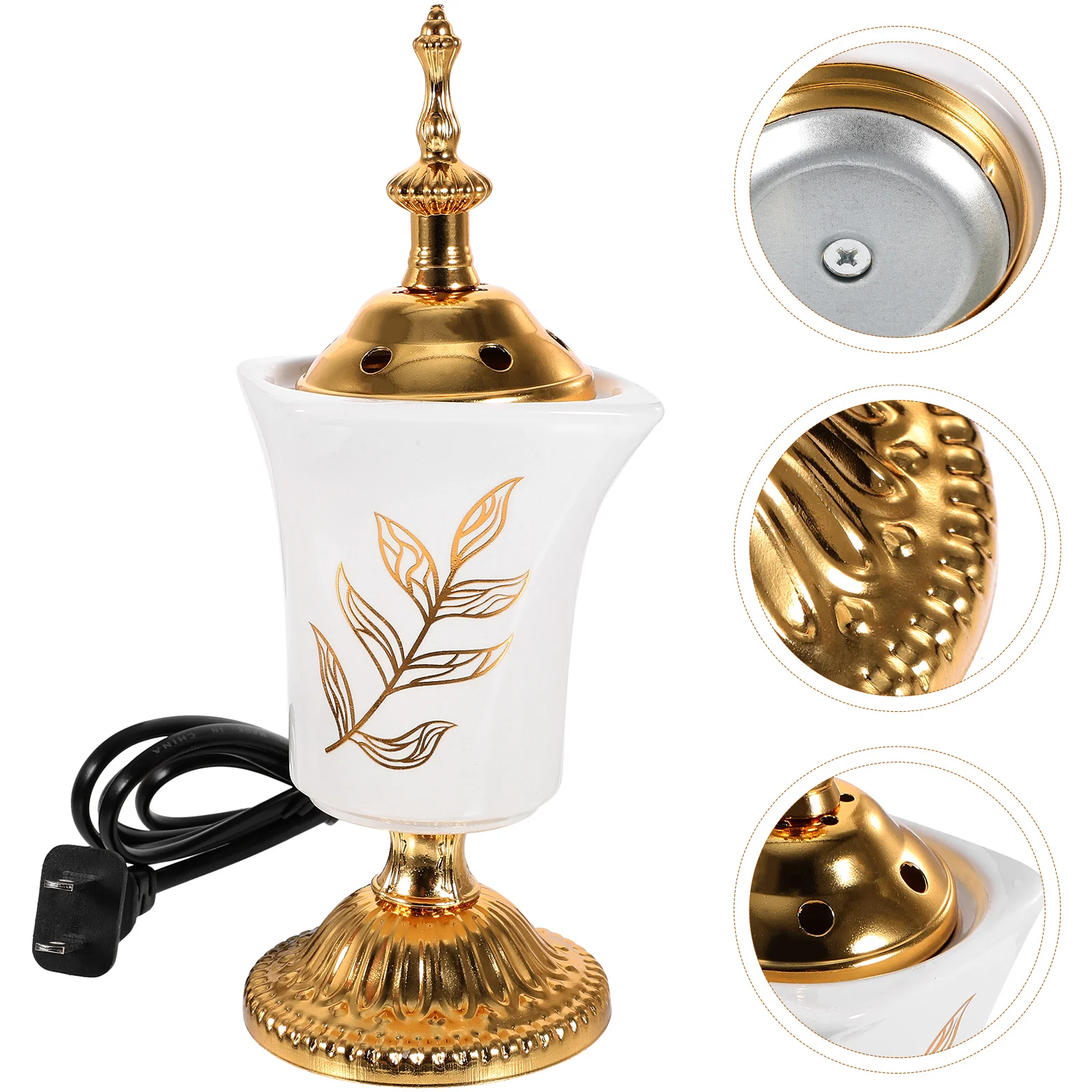 Quemador de incienso Vintage portátil, estufa de incensario de Aroma eléctrica, soporte Retro para decoración del hogar, oficina, centro de mesa de sala de Yoga