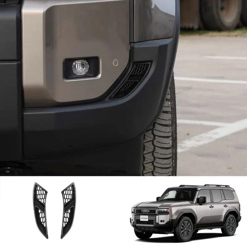 

ABS Car Front Bumper Fog Lamp Grille Air Vent Cover Trim For Toyota Land Cruiser 250 Prado LC250 2024 Exterior Accessories