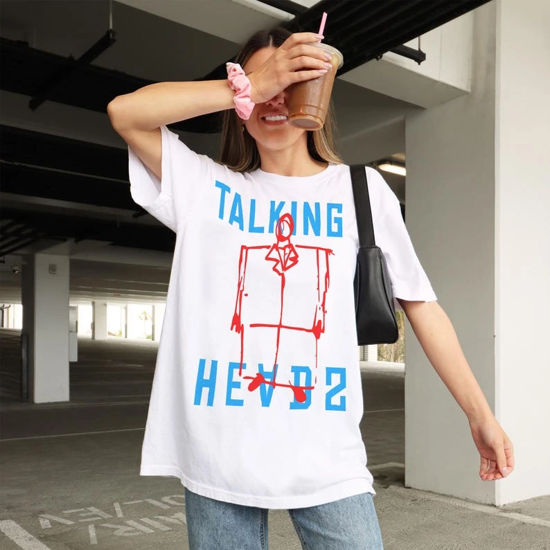 David Byrne Suit T-shirt Retro 80s Music Band Graphic Tee for Talking Heads Harajuku Y2K Casual T-shirt Men Women Streetwear