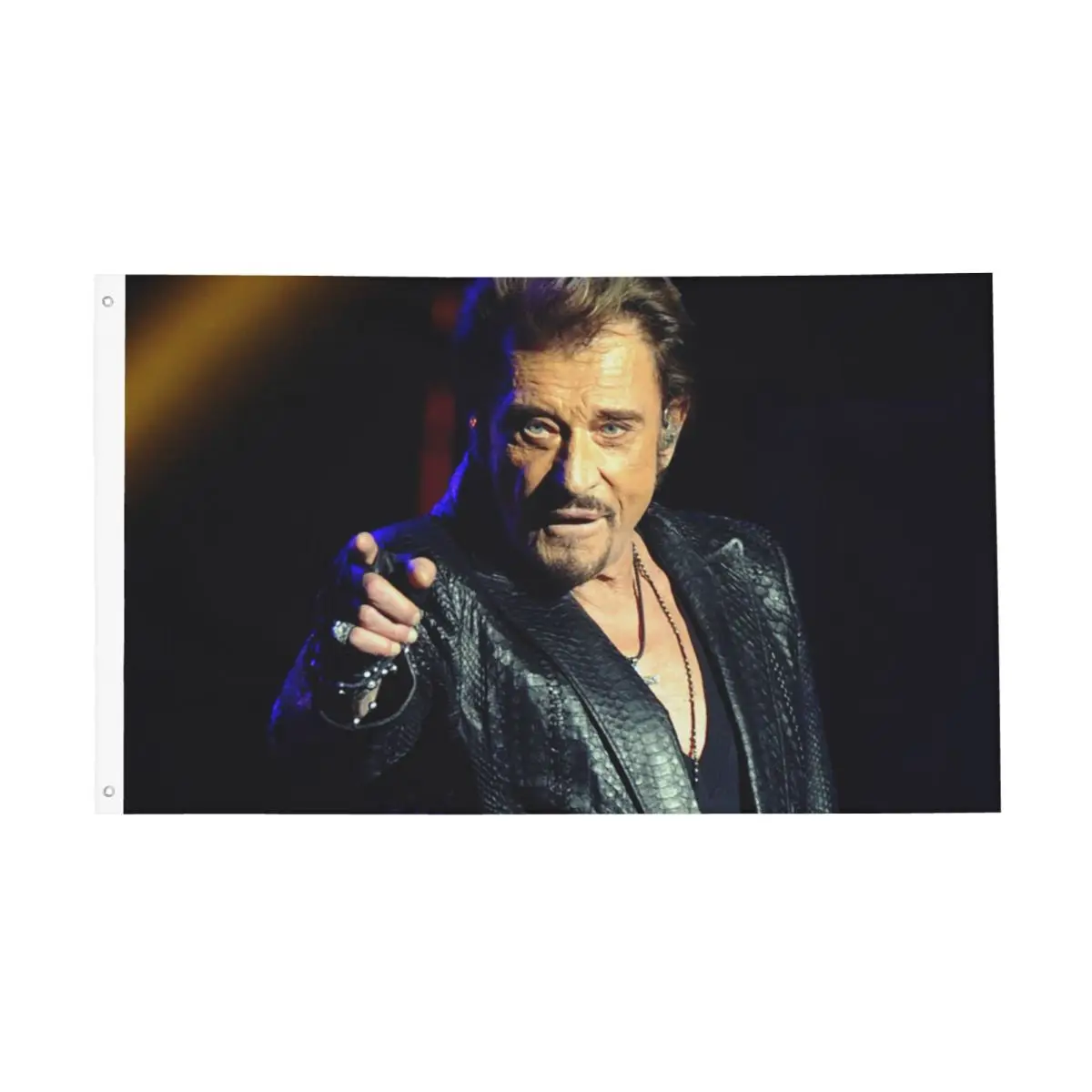 Johnny Hallyday Rock Star Flags Double Sided Outdoor Banner Singer Polyester Hanging Decoration 90x150cm