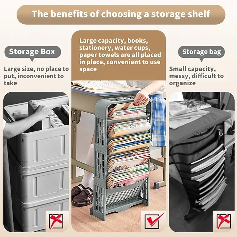 Office Documents Stationery Rack Multifunctional Storage Rack  Living Room Magazine Books Newspaper Shelving Clamp Rack