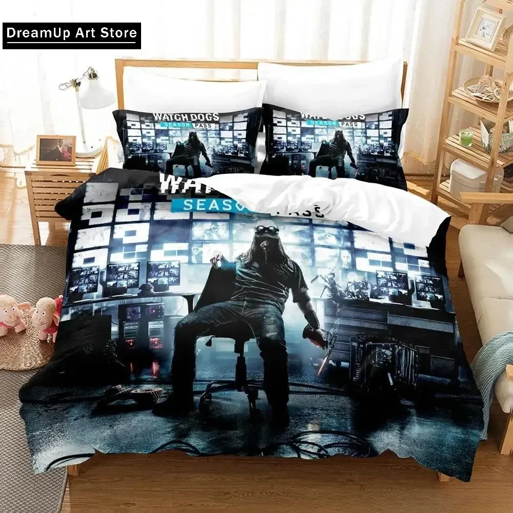 

3d Print Game Watch Dogs Bedding Set Cute Quilt Cover Bed Cover With Pillowcase Twin Single Queen King Size Boys Adult Home
