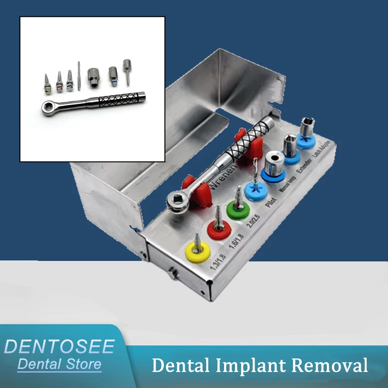 

Dental Implant Removal Kit Bone Expander & Broken Fixture Extractor Set with Ratchet Wrench for Oral Surgery SOS Dental Tools