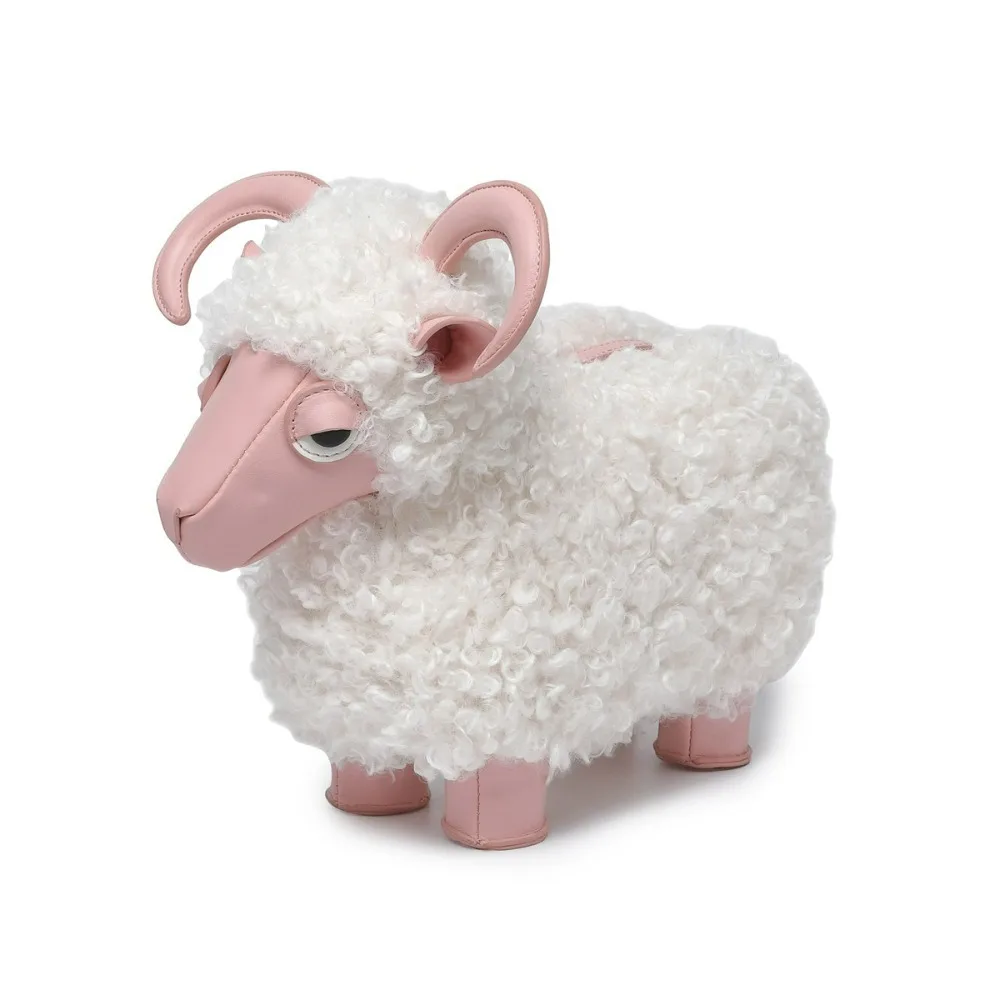 

Stylish and Versatile Sheep-shaped Crossbody Bag for Girls in Autumn and Winter, Cute and Soft Girl, Lambskin Animal-shaped Bag