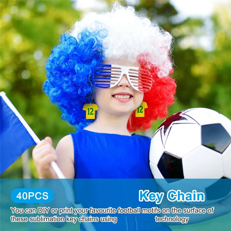A32Z-120PCS Sublimatie Sleutelhanger Blanks Dubbelzijdig Warmteoverdracht Blanks MDF Sleutelhangers Voetbal Sublimatie Sleutelhanger Blanks