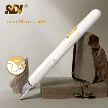 SDI sanat bıçak kırtasiye 30 ° keskin açı otomatik kilitler kağıt kesme manuel gravür aracı dairesel kavrama sallamak değil