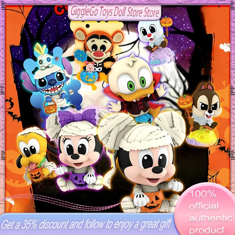 

New 100% Genuine Stitch A Christmas Nightmare Part 2 Cosbi Blind Box Mini Figures Mystery Box Mickey Ornament Halloween Gift