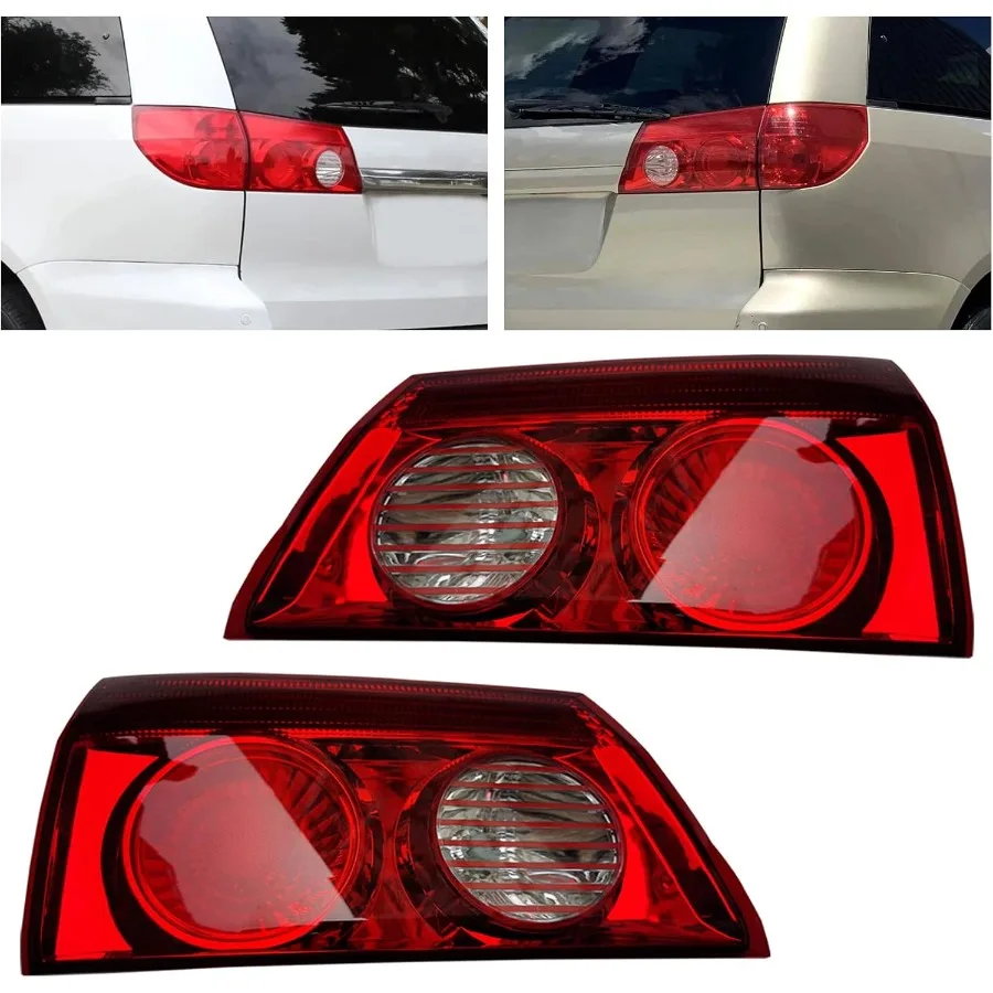 1 زوج أضواء خلفية داخلية الجمعية ل 2006 2007 2008 2009 2010 تويوتا سيينا الذيل لمبة خلفية سائق وجانب الركاب استبدال #6