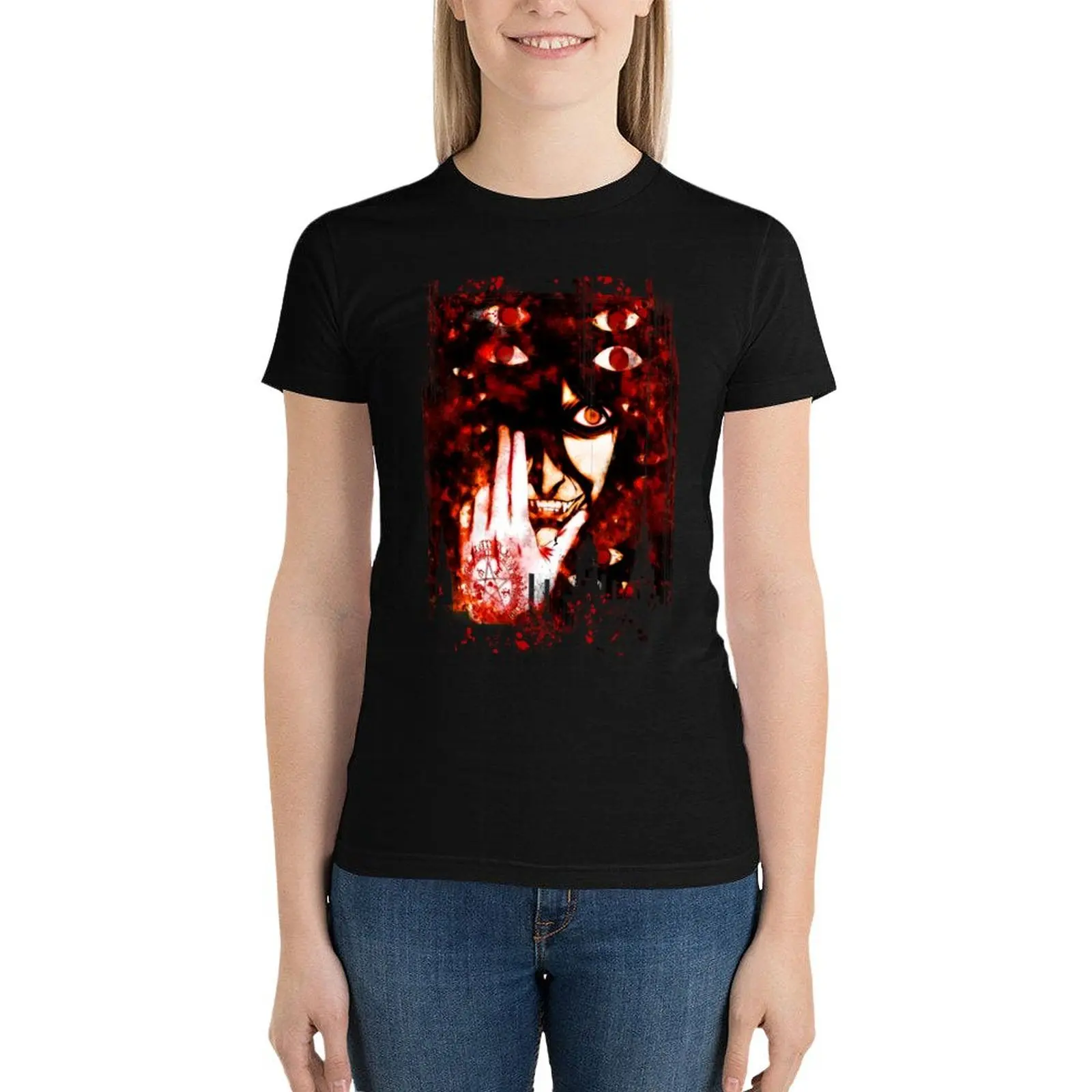 Hellsing T-Shirt Aesthetic clothing cute clothes summer top korean Women's clothes