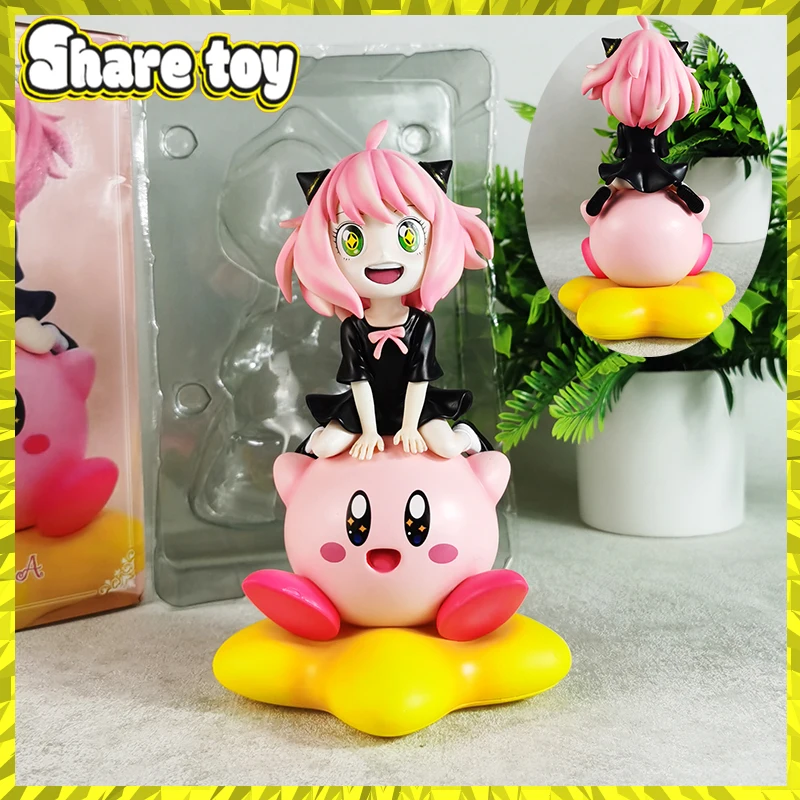 

Spy×family Anya Forger Kirby Anime Figure Anya Forger Figure Kirby Figurine PVC Collection Model Desk Decoration toy gift 19cm