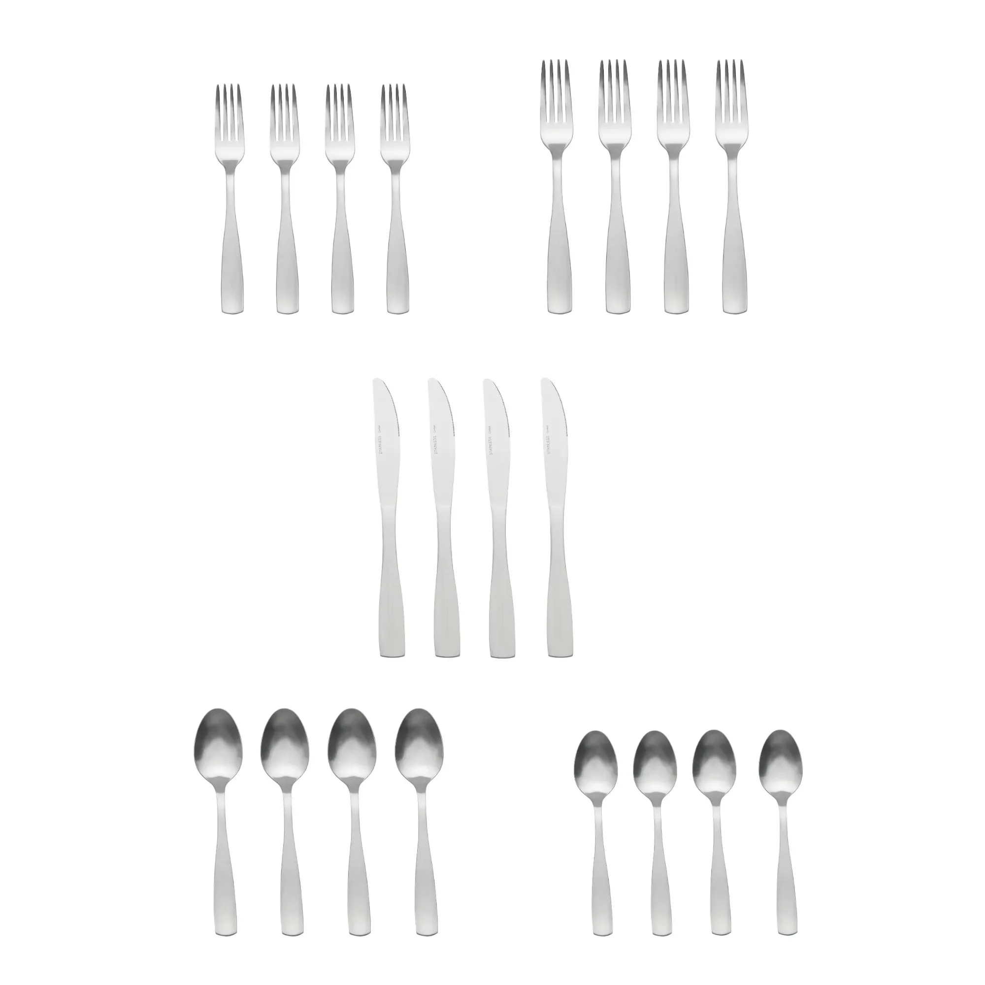 

(3 pack) 20 Piece Stainless Steel Flatware Set, Service for 4