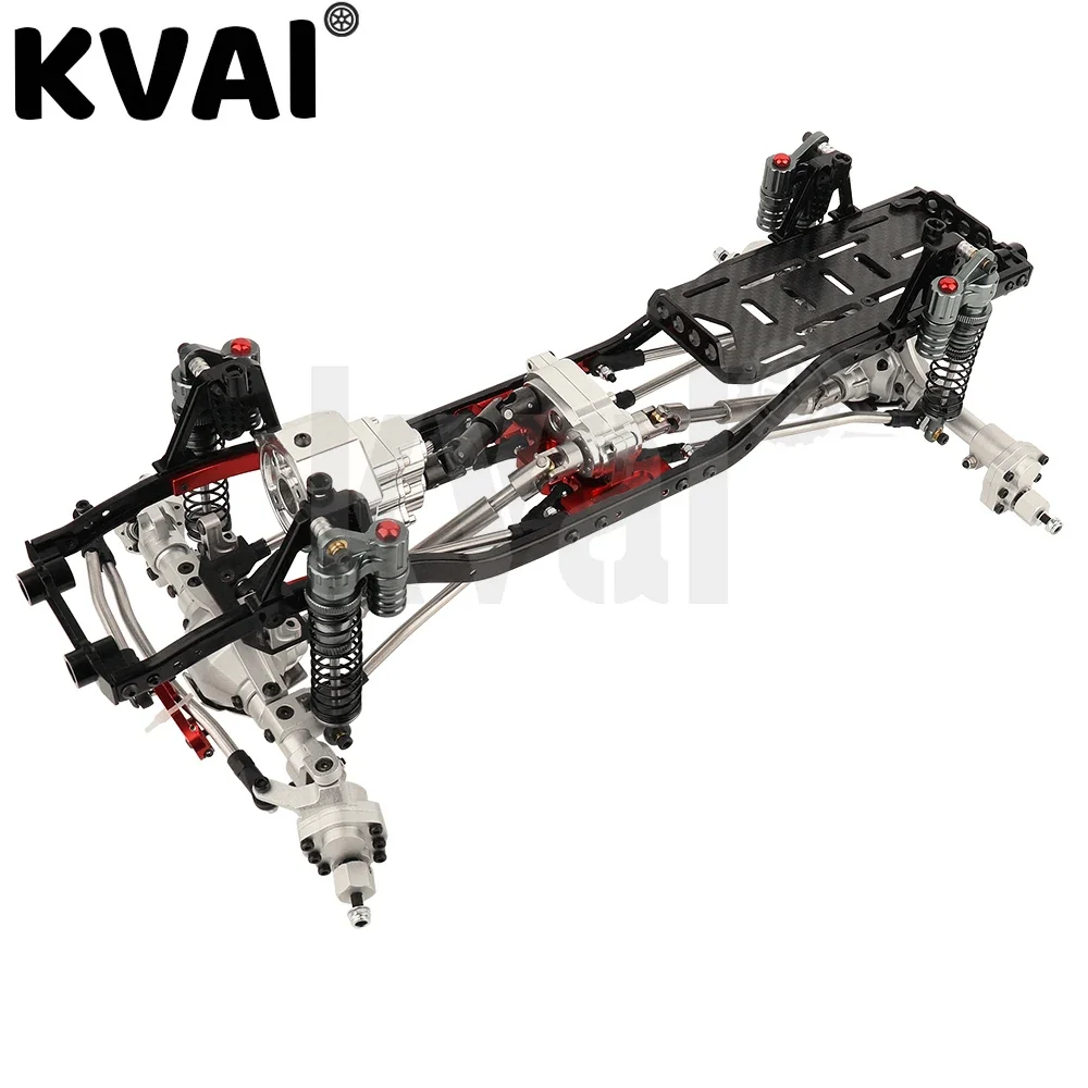 All-Metal Chassis Frame 1/10 SCX10 II Remote Control Car Model Simulation Climbing Upgrade Car Refit Kit Parts with Portal Axles