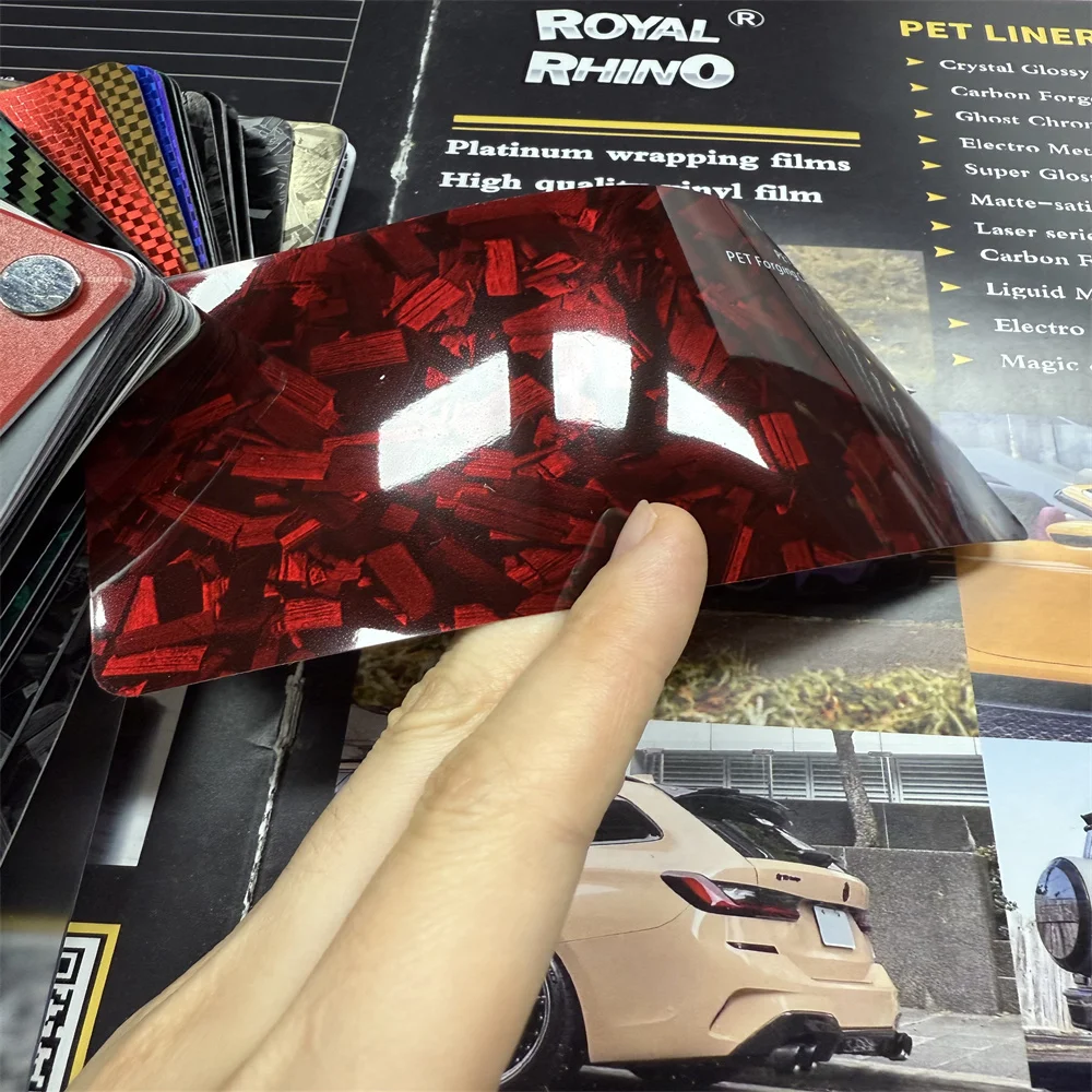 152CMx18M PET Super Glossy Carbon Red Color Wraping Vinyl Wrap Sticker For Car Decals Motorcycle Sticker Car Sticker Paint