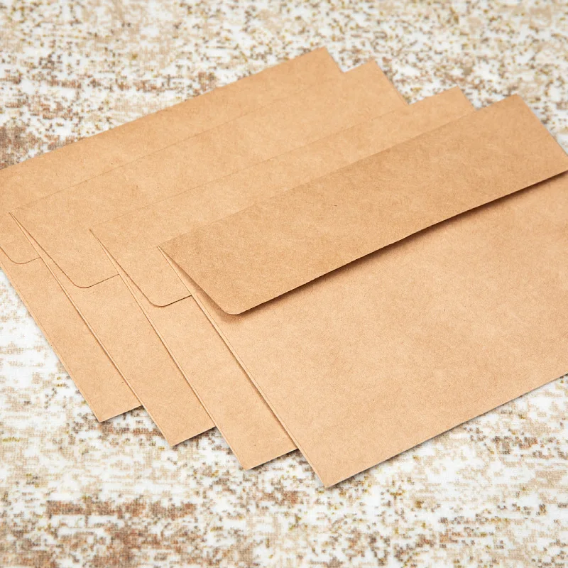 20pcs Kraft Paper Envelope with Self-adhesive Seal Tape Invitation Photo Envelope Bag Invoice Office Document Storage Envelope