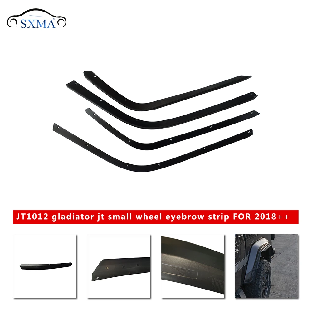 SXMA Fender Flares Off-Road Front Rear Flat Fenders ABS for Jeep Wrangler JT 2020++ 4PCS Small Wheel Eyebrow Widened by 5 cm