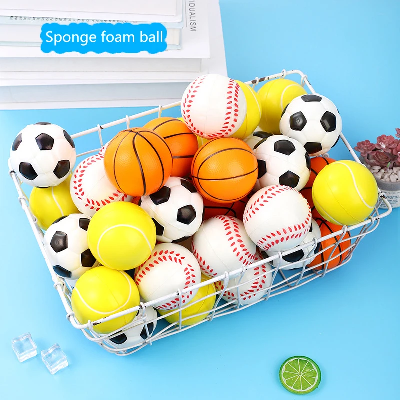 Foam Sponge Decompression Vent Stress Balls Soccer Anti Stress Children Soft Football Basketball Baseball Tennis Motion Toy