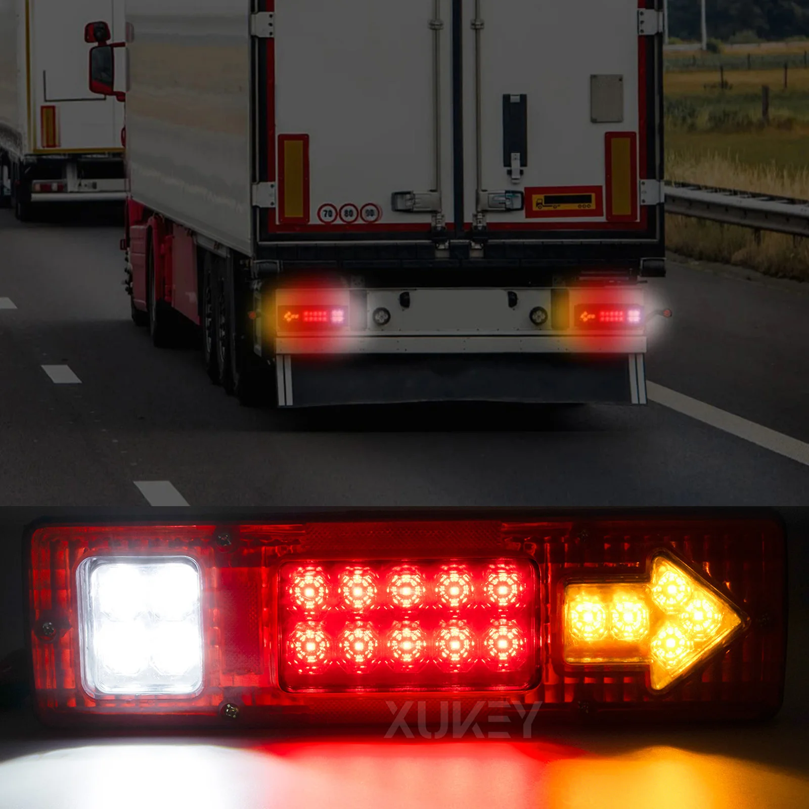 2x 46 LED Truck Tail Light Bar for Truck Boat Trailer Pickup RV Camper UTV UTE Vans Turn Signal Brake Reverse Running Taillight