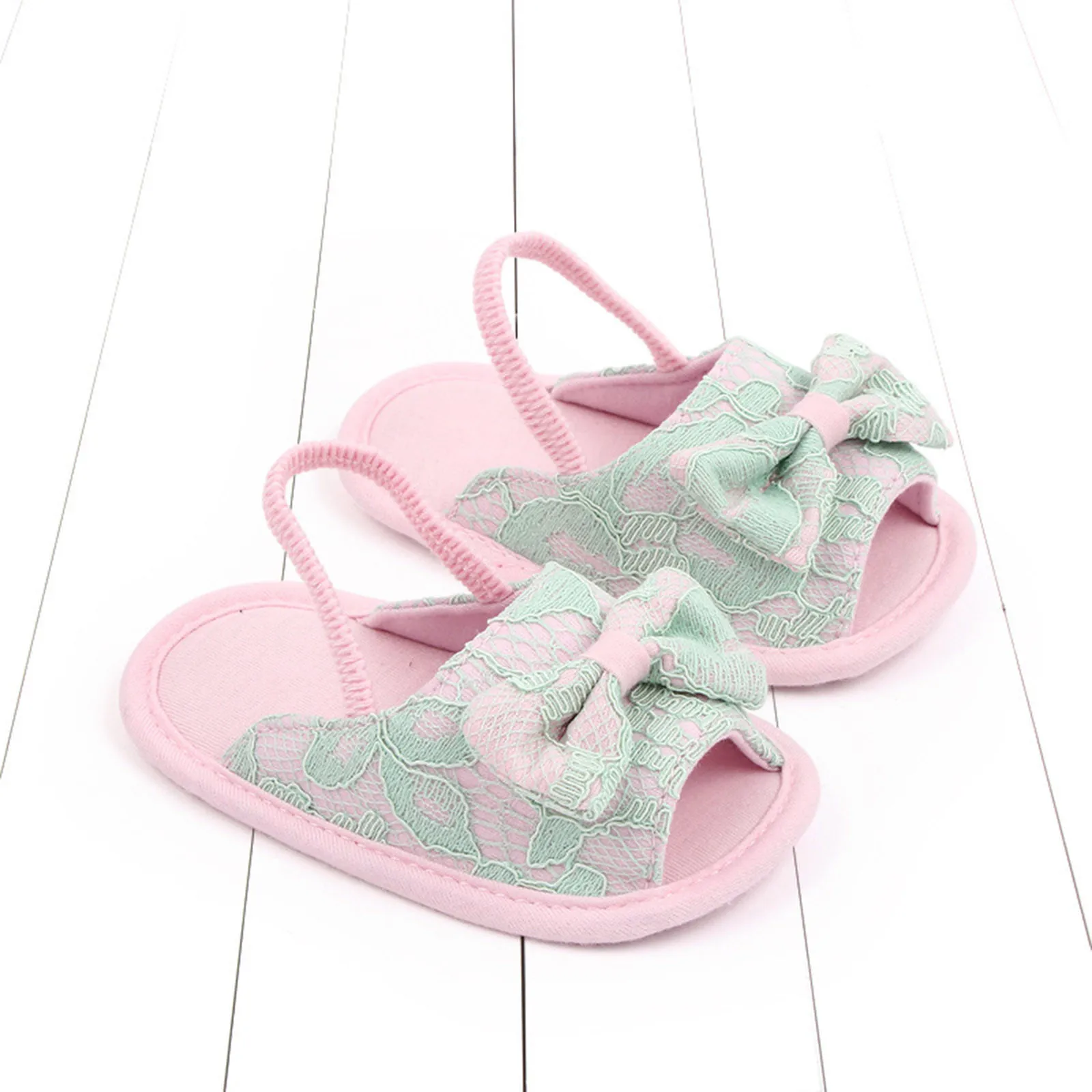 Baby Girls Bow Knot Sandals Summer Soft Sole Flat Princess Flat Bottom Light Shoes Infant Non-Slip First Walkers Footwear 0-18M