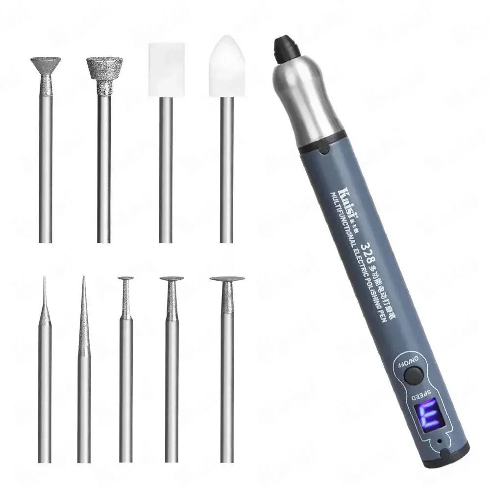 Kaisi 328 pluma pulidora de carga multifunción para placa base de teléfono CPU IC molienda corte perforación tallado conjunto de herramientas de desmontaje