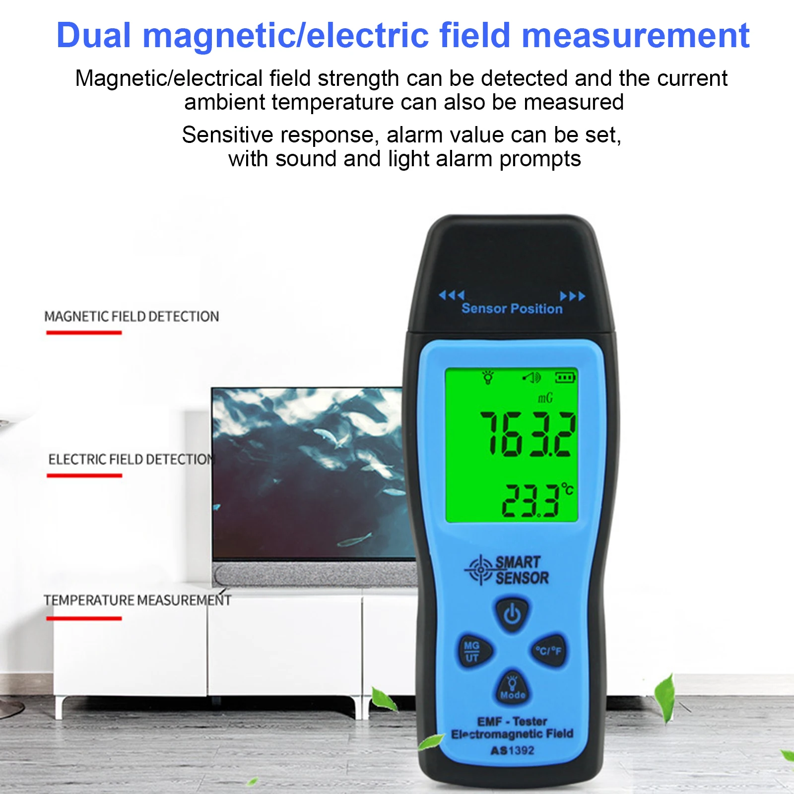 Portable Electromagnetic Field Radiation Detector Tester Emf Meter Handheld Counter Emission Dosimeter Sound and Light Alarm