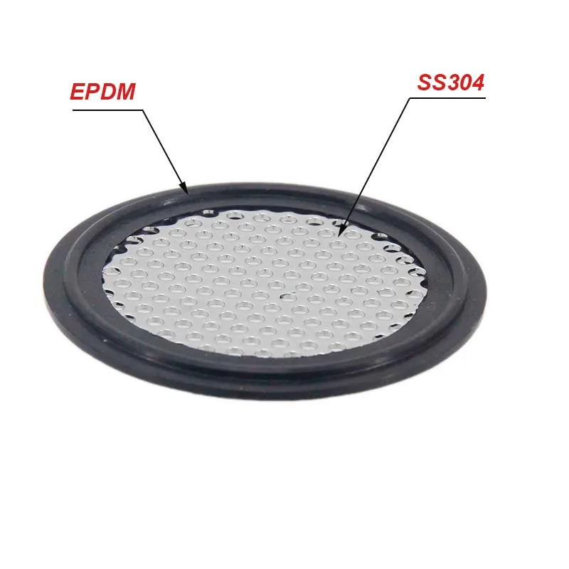 Sanitary Tri-Clamp Perforated Plate Gasket EPDM Tri Clamp Filter Discs Food Grade Stainless Steel 304 Filtration Gaskets