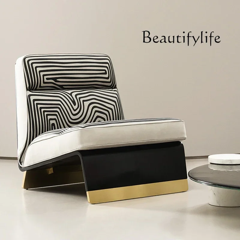 Italian Simple and Light Luxury Household Single Leisure Chair Designer Stainless Steel Sofa Armchair