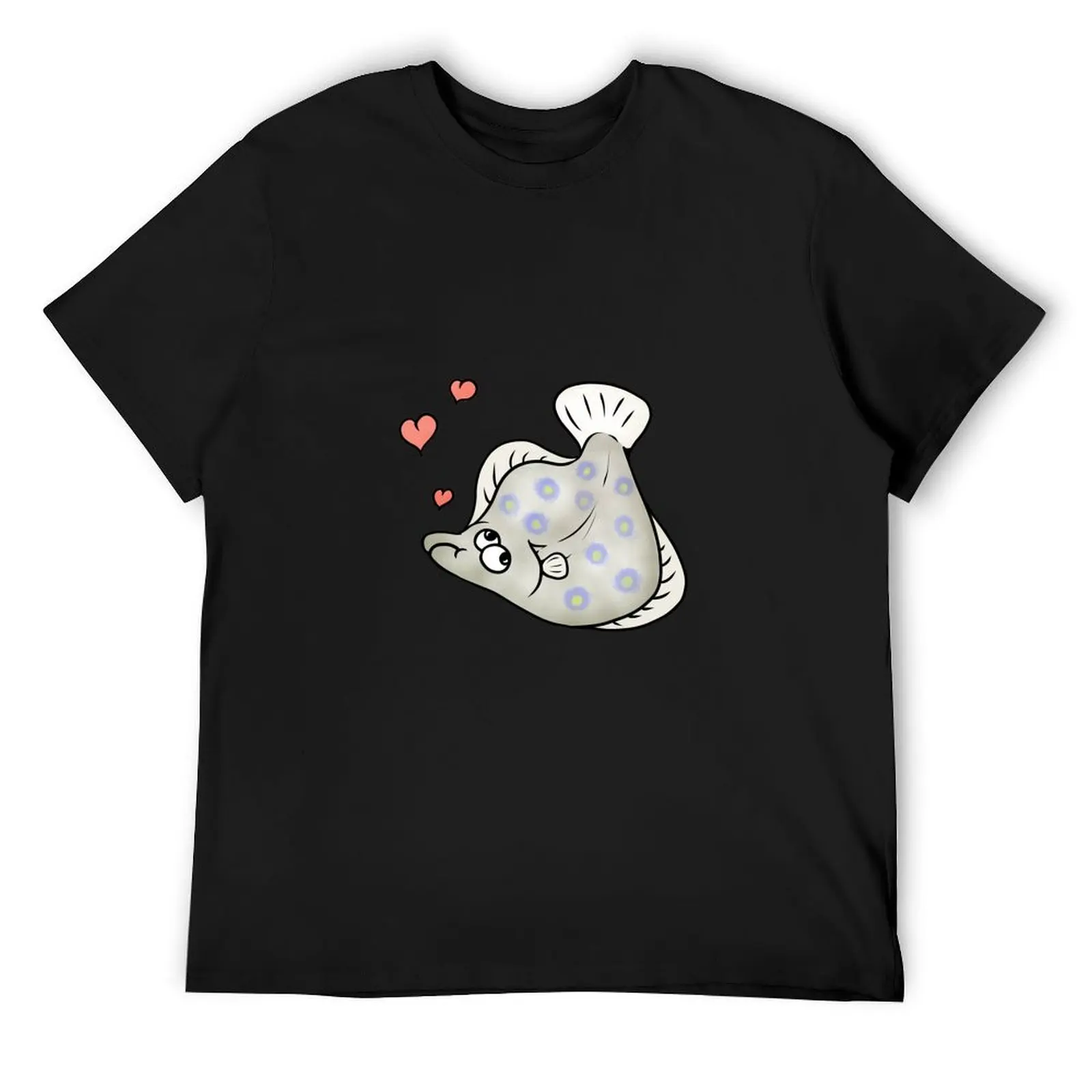 

Flatfish in Love T-Shirt Anime t-shirt funny meme t-shirts Blouse anime clothes Short sleeve tee men