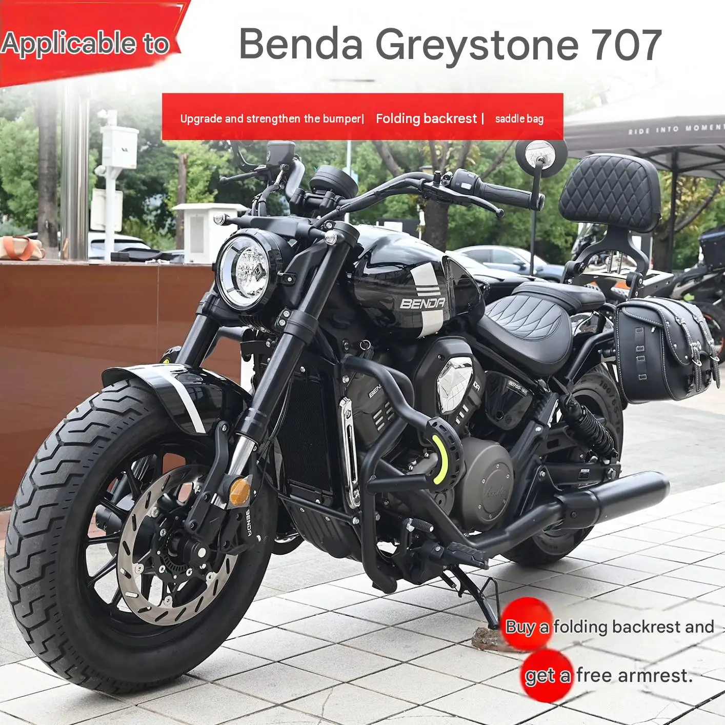 For Benda Rock 707 Full-vehicle-specific Crash Bar Modification Kit for Motorcycles Contour-Fitting Design